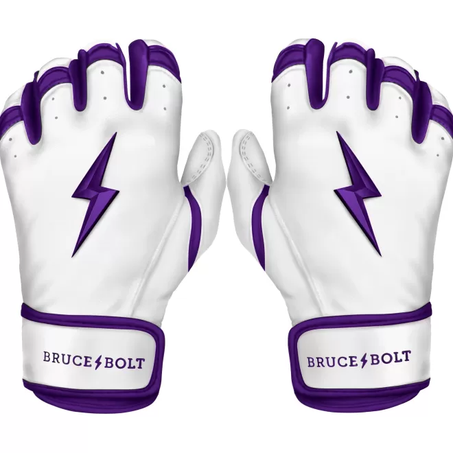 Cheap CHROME Series Short Cuff Batting Gloves White | Purple