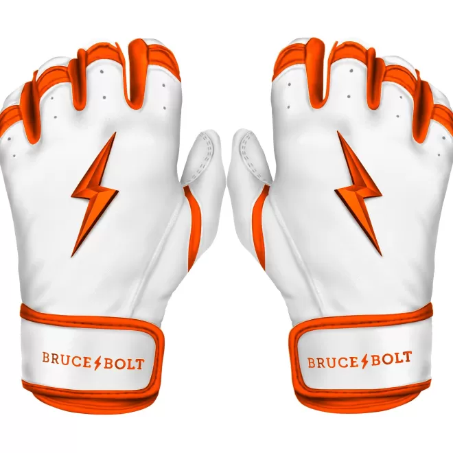 Store CHROME Series Short Cuff Batting Gloves White | Orange