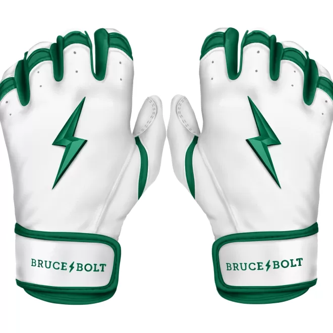 Cheap CHROME Series Short Cuff Batting Gloves White | Green