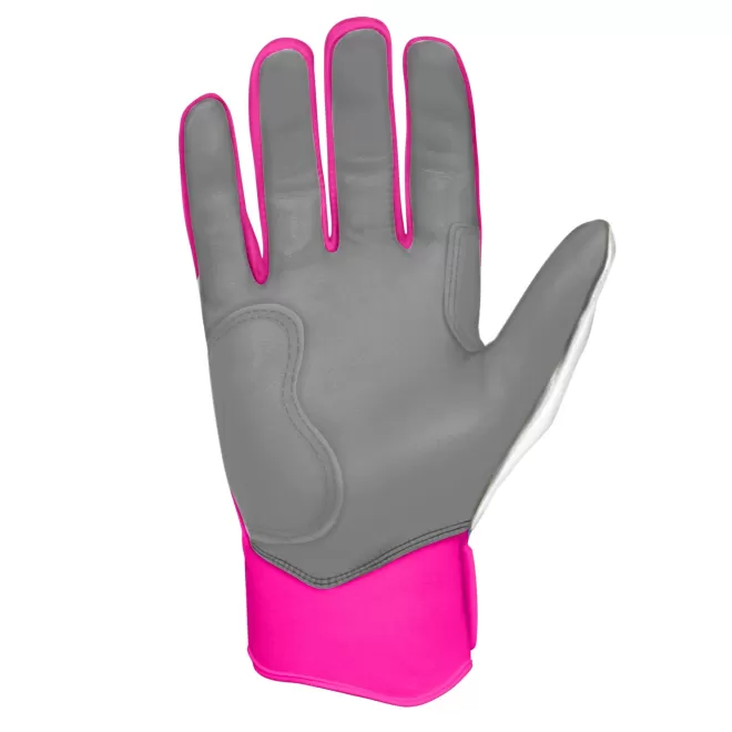 Cheap CHROME Series Short Cuff Batting Gloves Pink | White