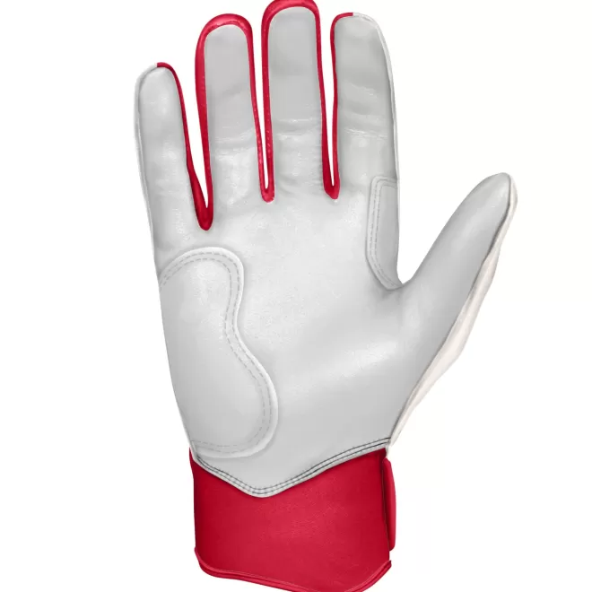 Store CHROME Series Short Cuff Batting Gloves White | Red