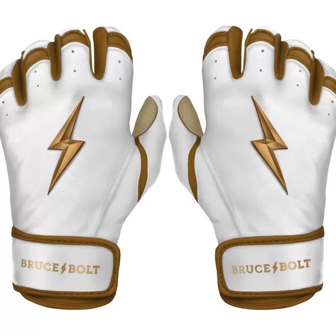 Outlet GOLD Series Short Cuff Batting Gloves Specialty | White