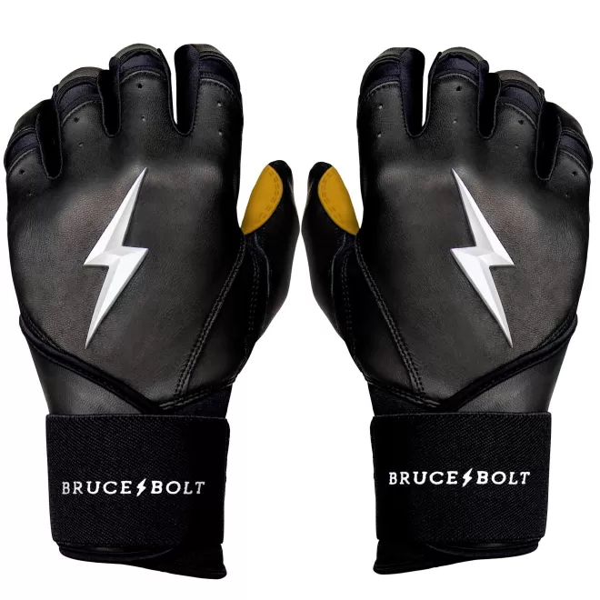 Hot Long Cuff Batting Gloves Black | Batting Gloves