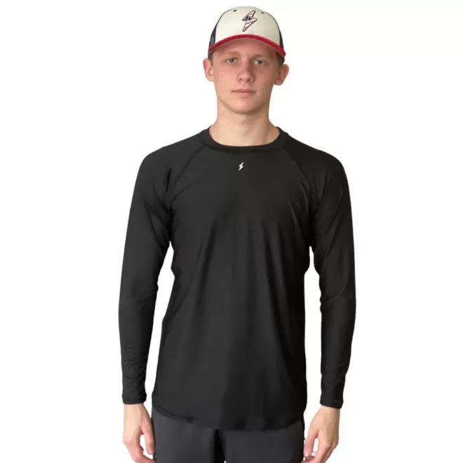 Cheap Long Sleeve Performance T-Shirt With Reflective Bolt Performance Tees