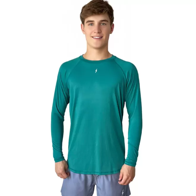 Cheap Long Sleeve Performance T-Shirt With Reflective Bolt Performance Tees