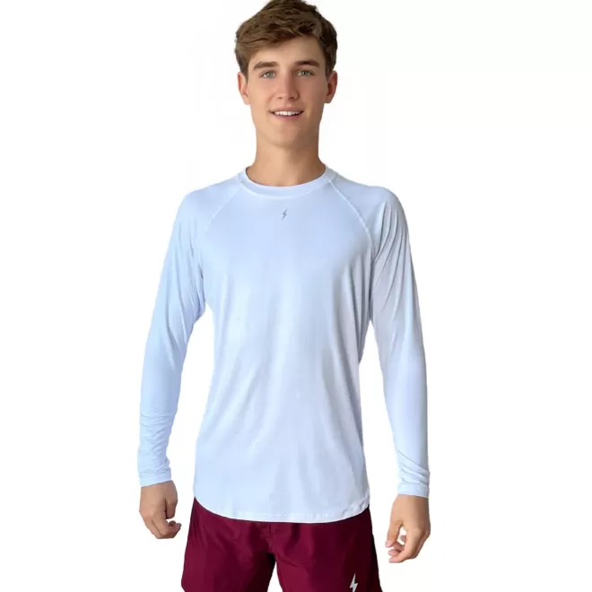 Outlet Long Sleeve Performance T-Shirt With Reflective Bolt Performance Tees