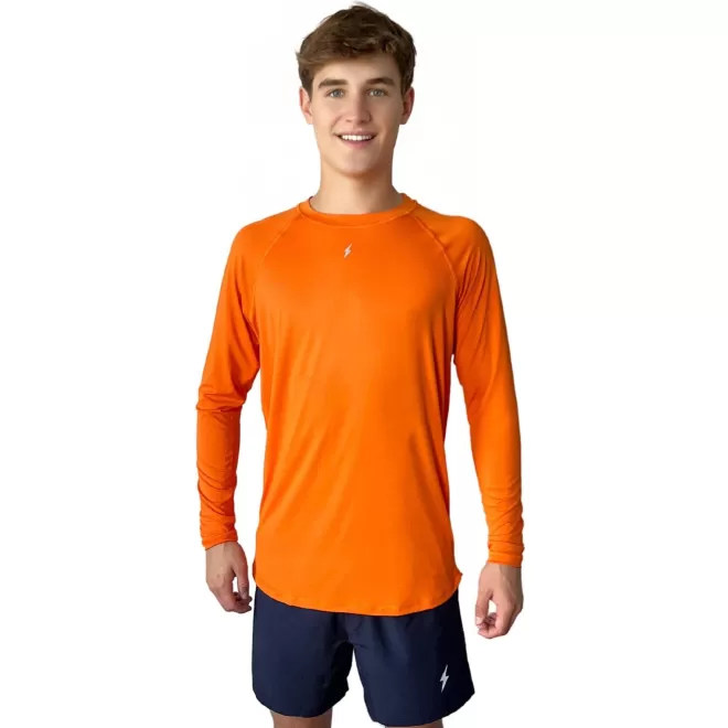 Best Sale Long Sleeve Performance T-Shirt With Reflective Bolt Performance Tees