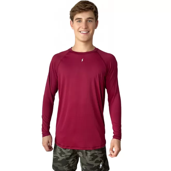 Fashion Long Sleeve Performance T-Shirt With Reflective Bolt Performance Tees