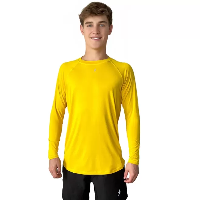 New Long Sleeve Performance T-Shirt With Reflective Bolt Performance Tees