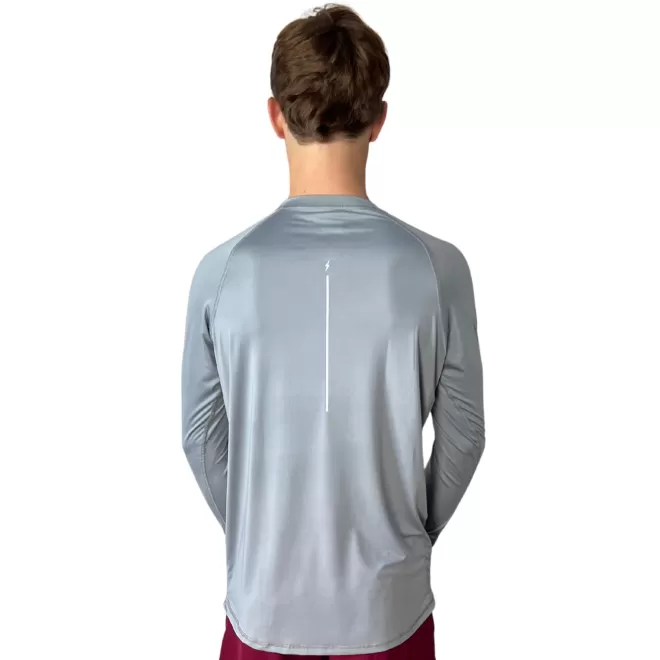 Online Long Sleeve Performance T-Shirt With Reflective Bolt Performance Tees