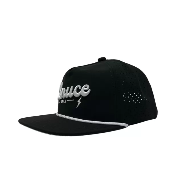 Clearance Rope Snapback With White Stitched Logo Hats & Visors