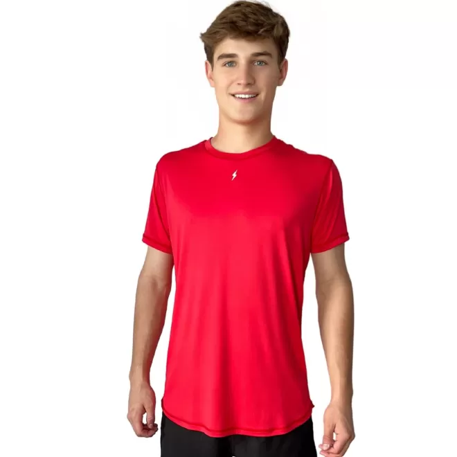 Online Short Sleeve Performance T-Shirt With Reflective Bolt Performance Tees